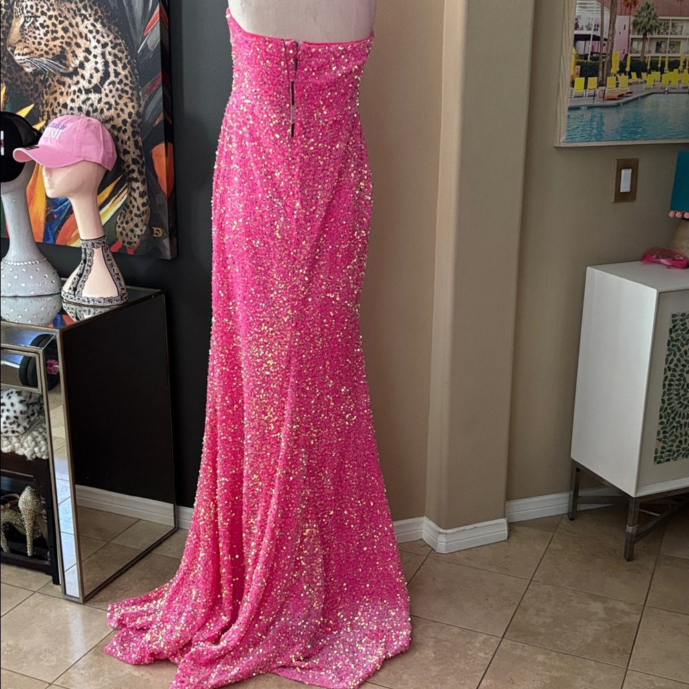 Pink Sequin Maxi Gown - Picture 4 of 7